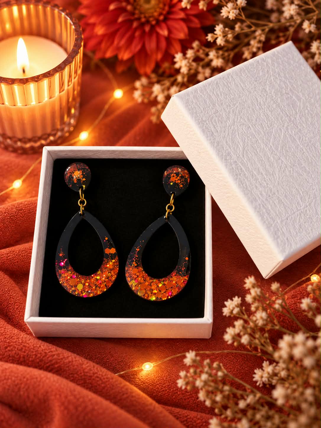 Autumn Ember Teardrop Earrings