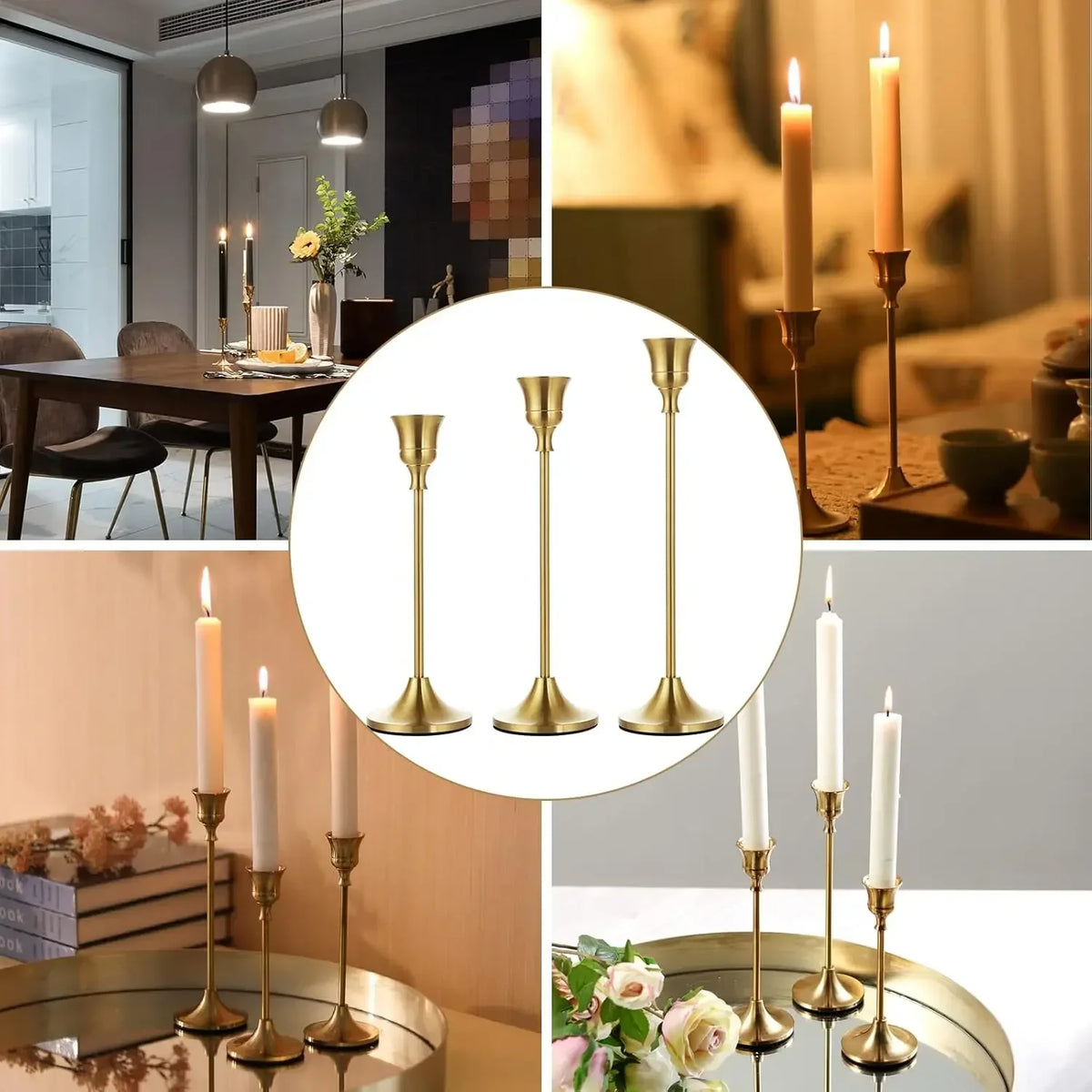 Elegant Metal Candle Holder Set
