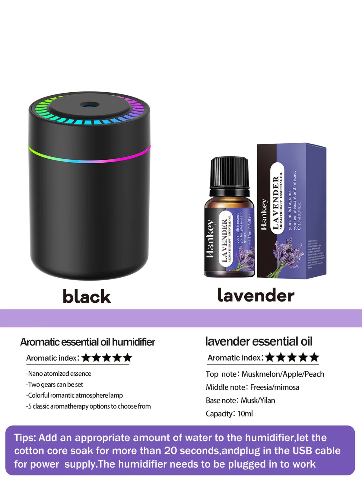 180ml Aromatherapy diffuser LED 7 color light