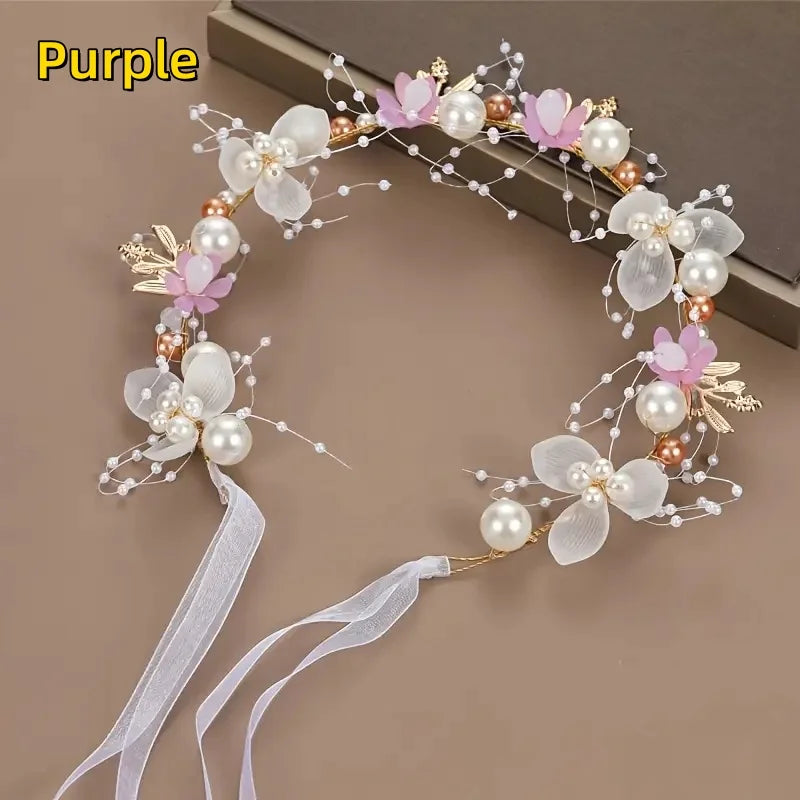 Celestial Pearl Flower Crown headband