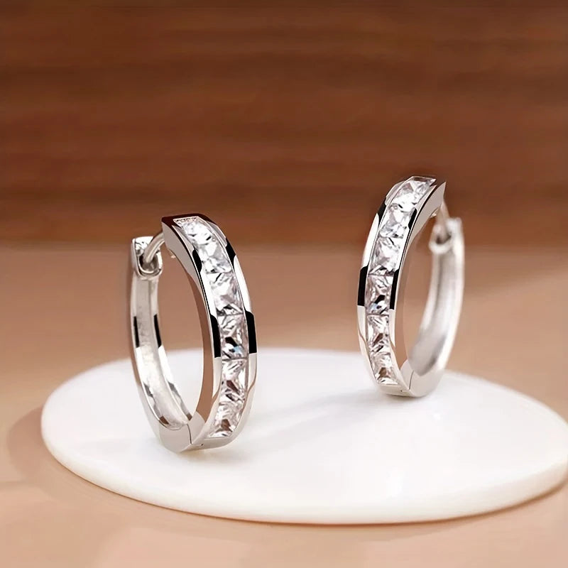 Celeste Crystal Hoops Earrings