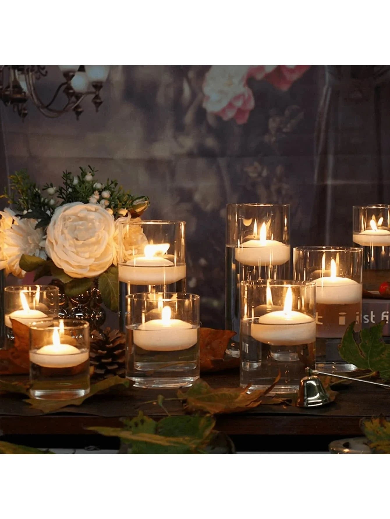 Elegant Clear Glass Candle Holder (Candles Not Included)
