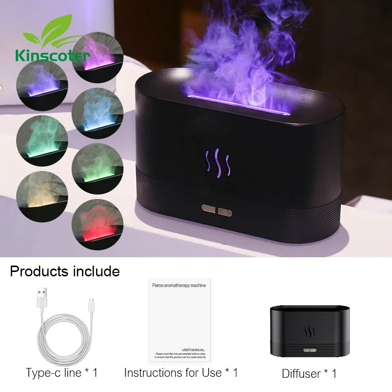 Flame Aroma Diffuser- Led Fire Effect Humidifier