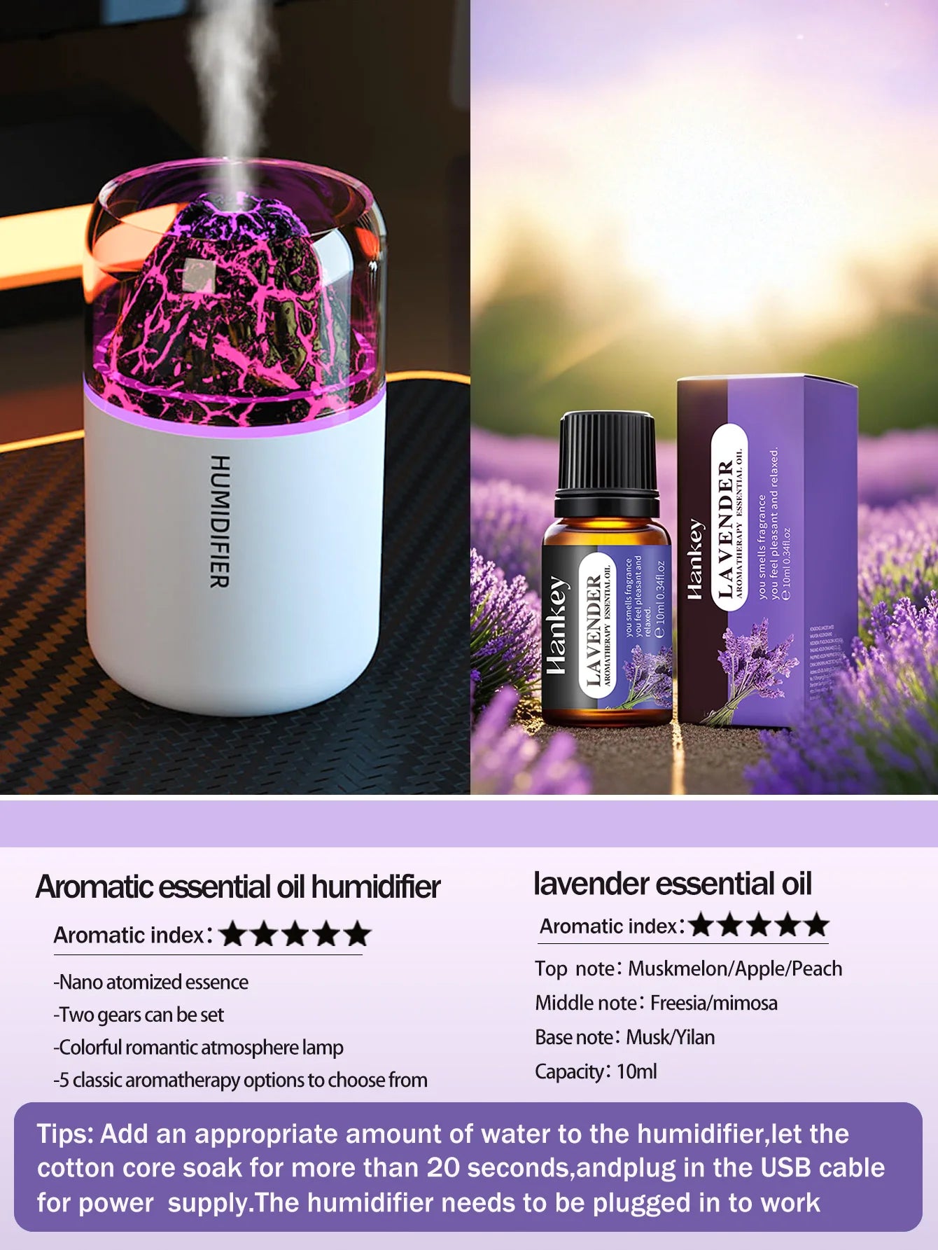 Crystal Flame Aroma Humidifier diffuser