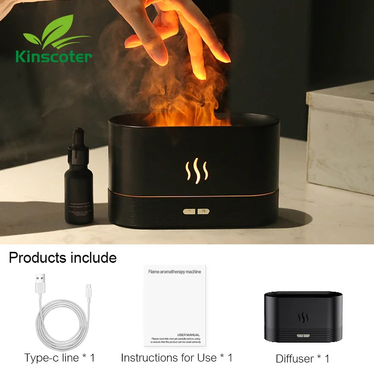 Flame Aroma Diffuser- Led Fire Effect Humidifier