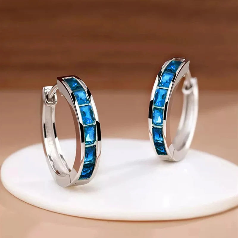 Celeste Crystal Hoops Earrings
