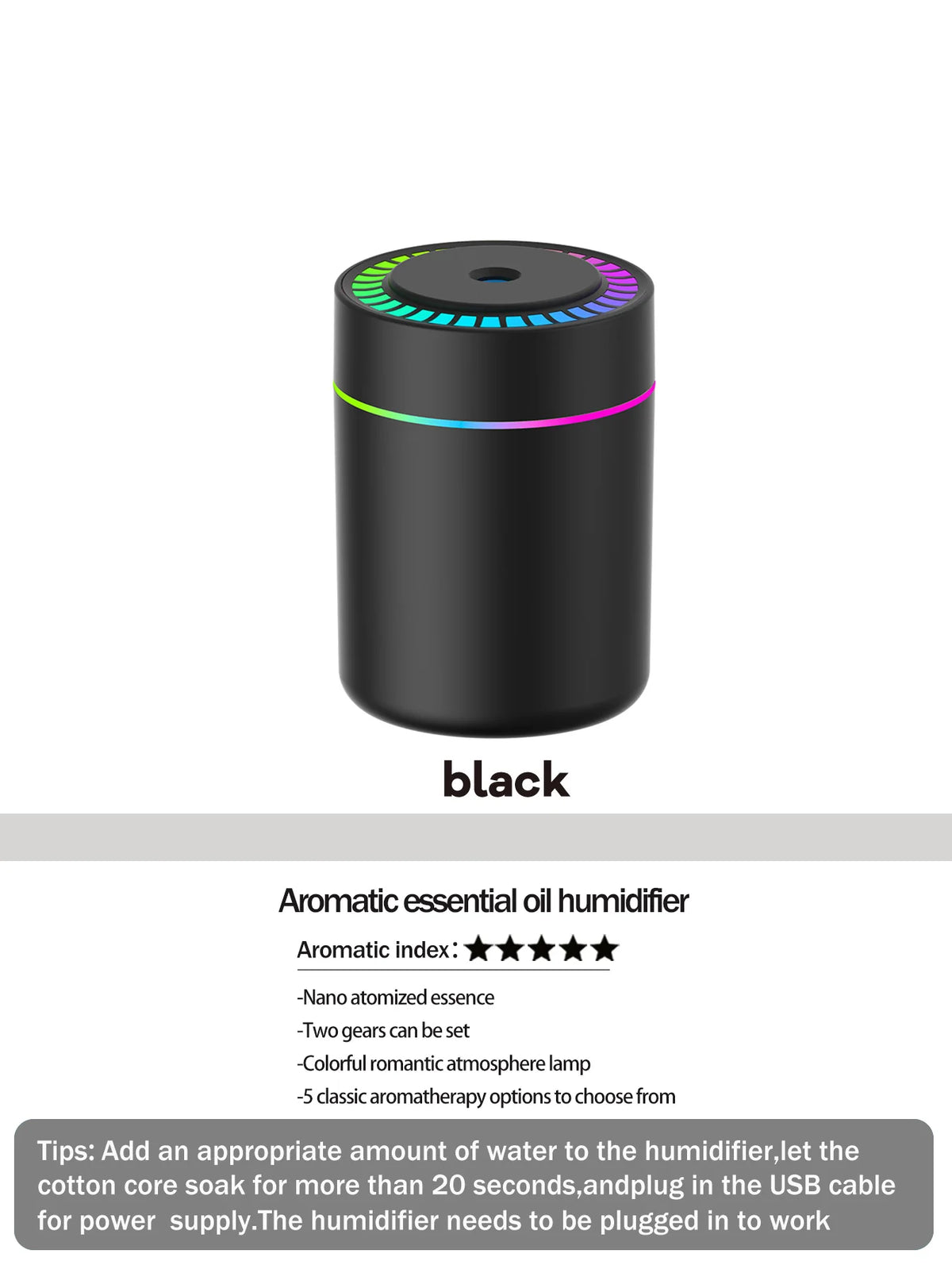 180ml Aromatherapy diffuser LED 7 color light