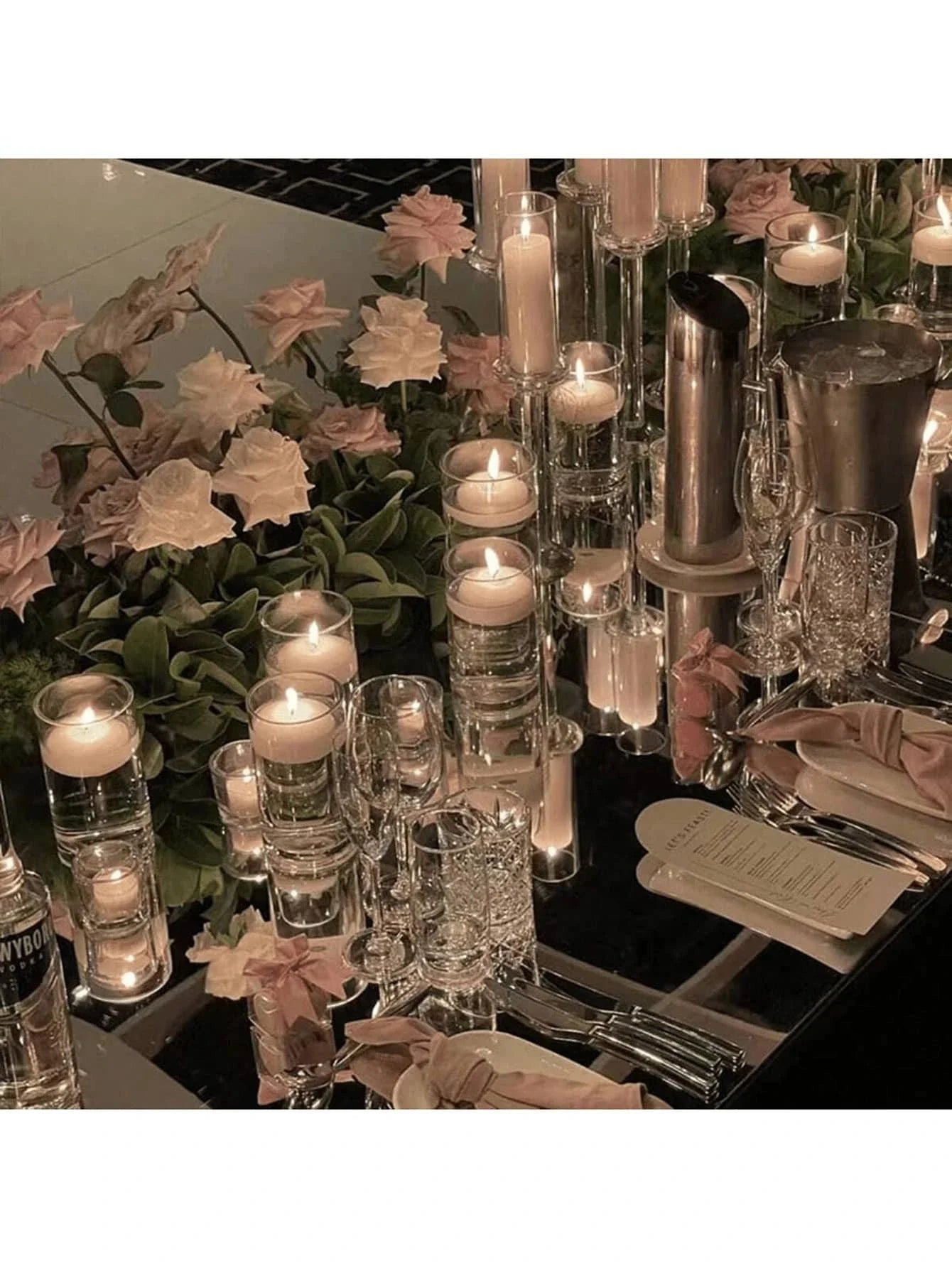 Elegant Clear Glass Candle Holder (Candles Not Included)