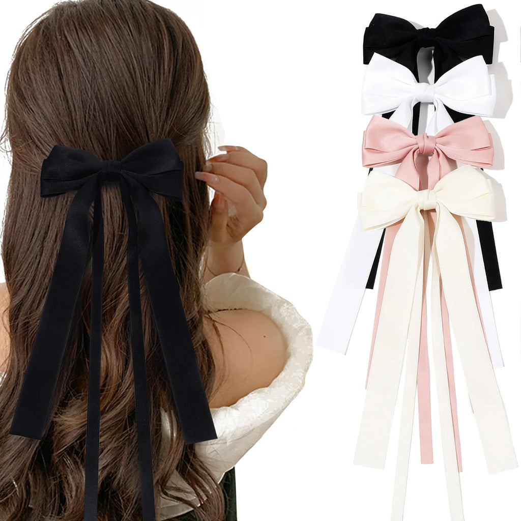 Elegant Satin Ribbon Hair Bow Clip