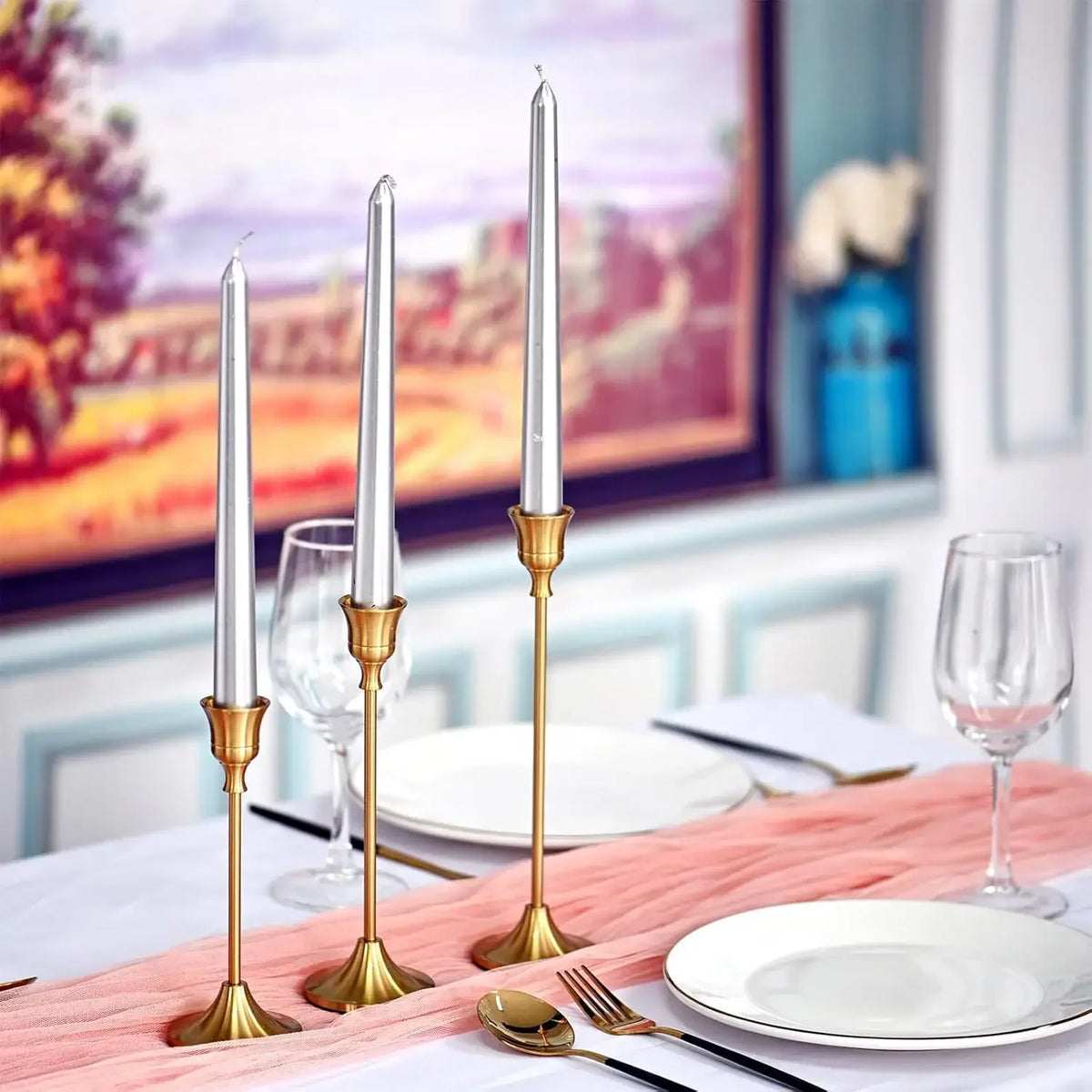 Elegant Metal Candle Holder Set