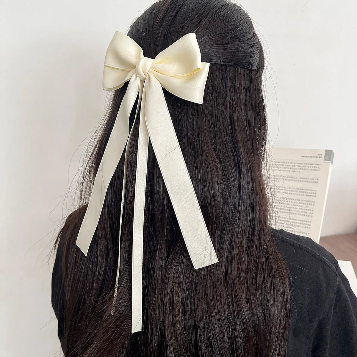 Elegant Satin Ribbon Hair Bow Clip