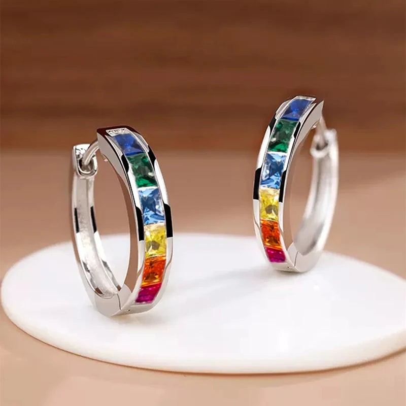 Celeste Crystal Hoops Earrings