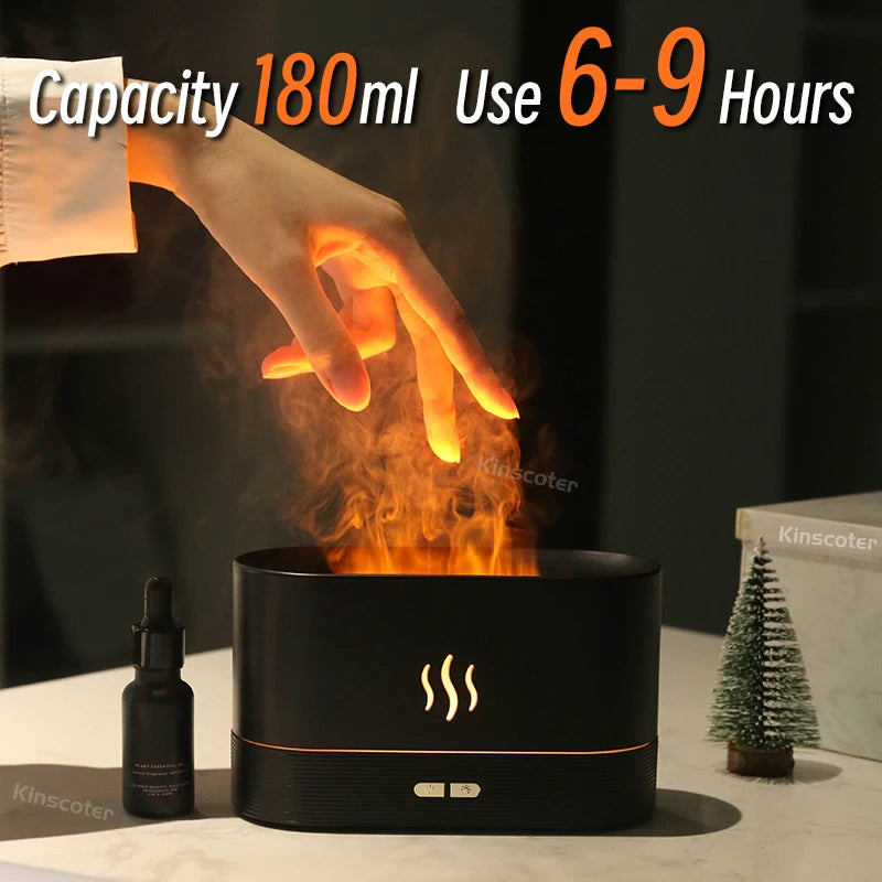 Flame Aroma Diffuser- Led Fire Effect Humidifier