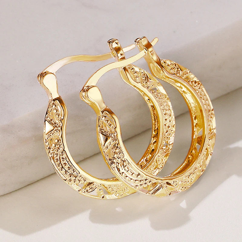 Luna Vintage Gold  Hoop Earrings