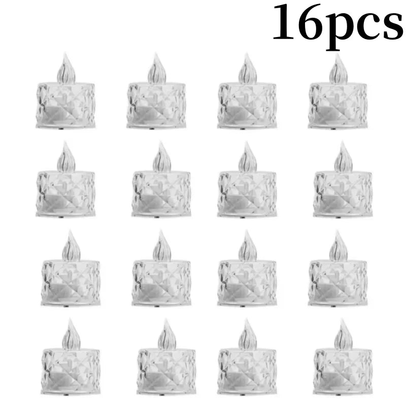 Crystal LED Flameless  Candles 4/8/16Pcs