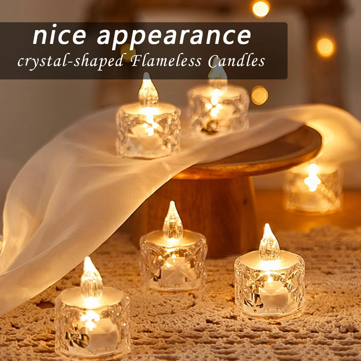 Crystal LED Flameless  Candles 4/8/16Pcs