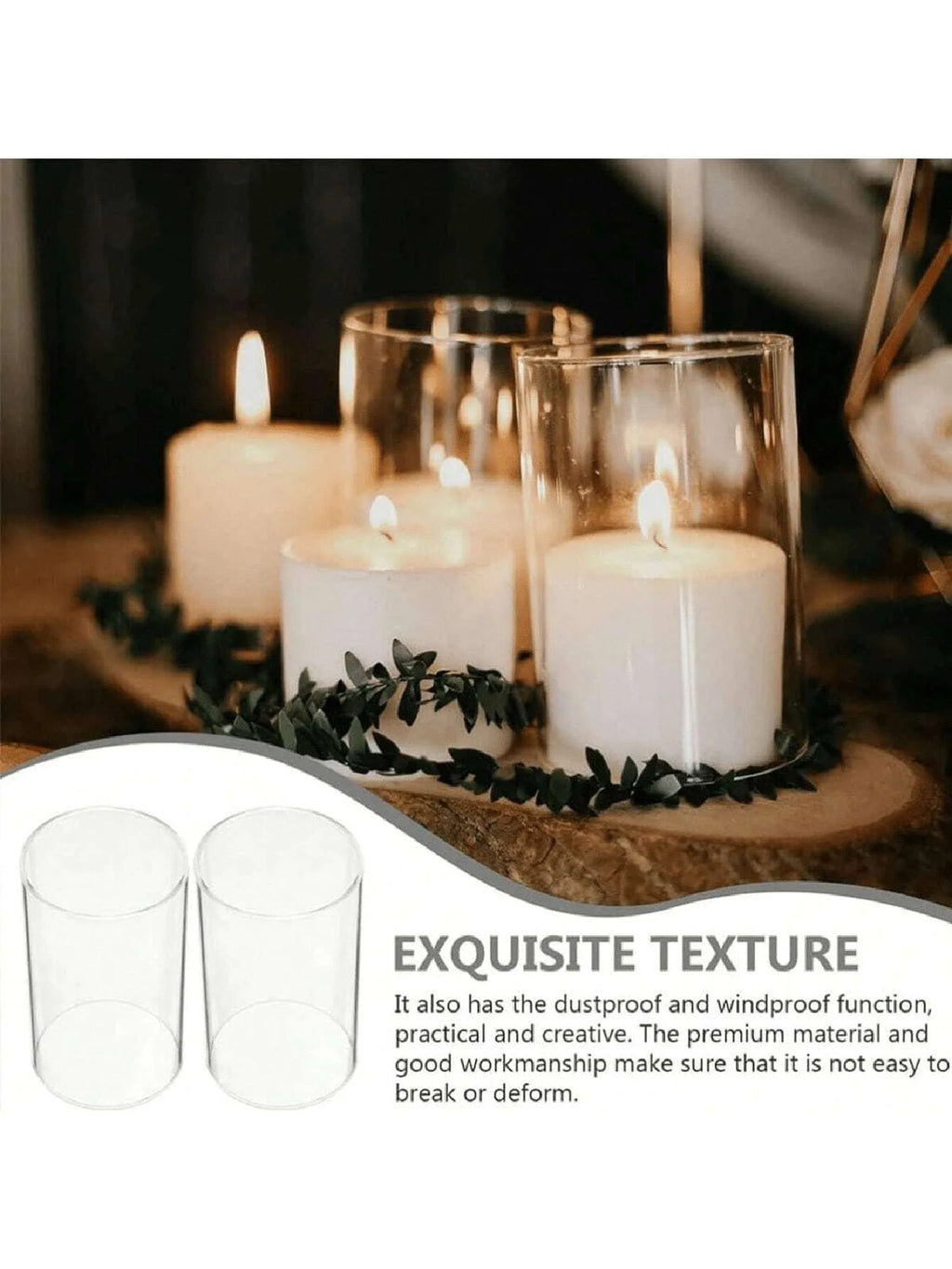 Elegant Clear Glass Candle Holder (Candles Not Included)