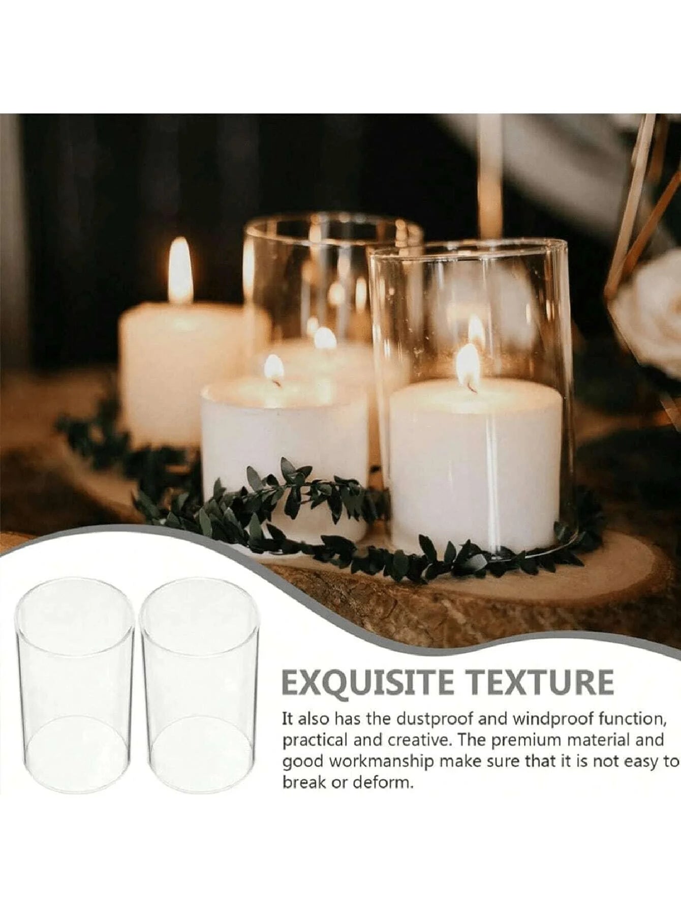 Elegant Clear Glass Candle Holder (Candles Not Included)