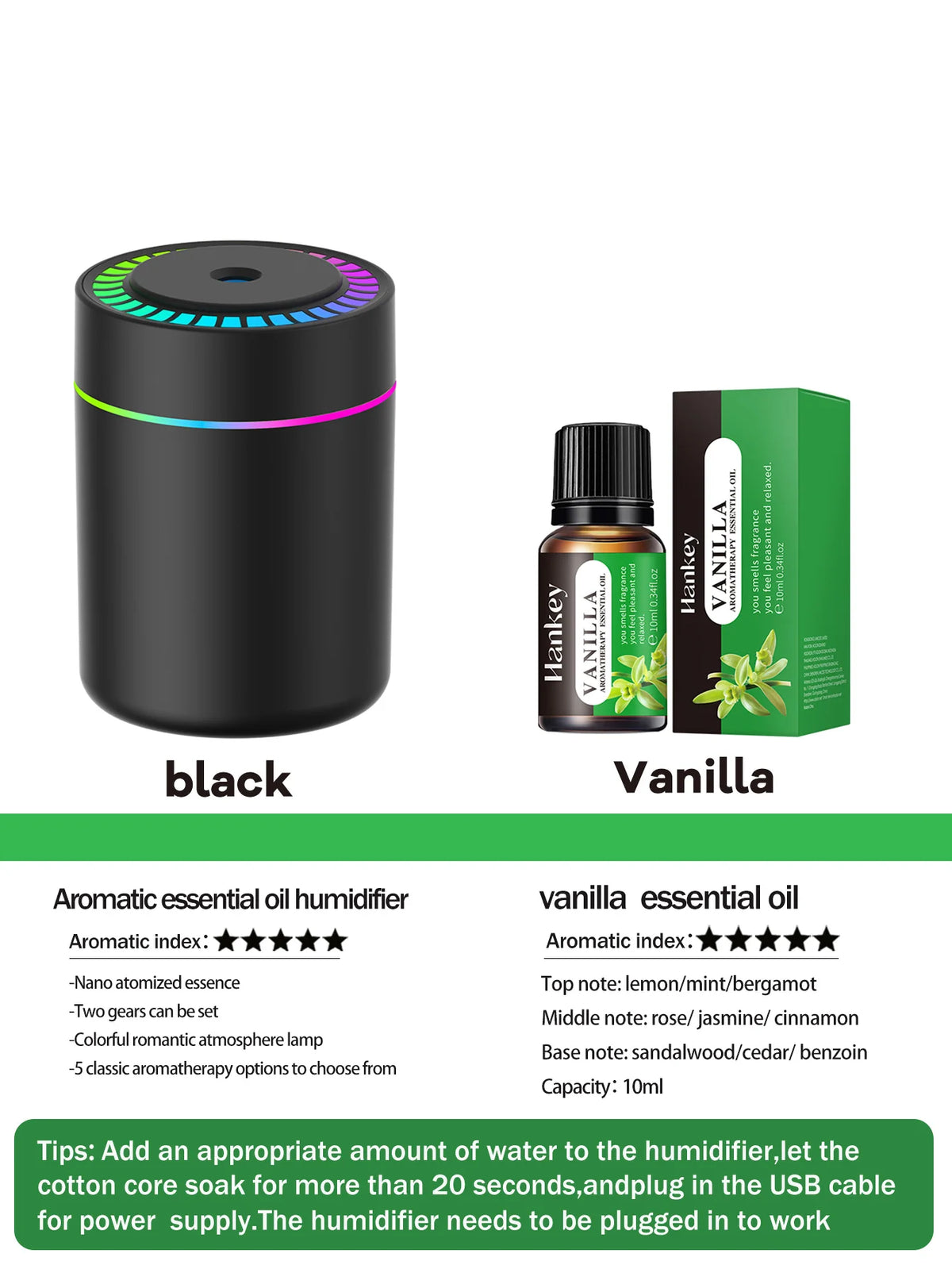180ml Aromatherapy diffuser LED 7 color light