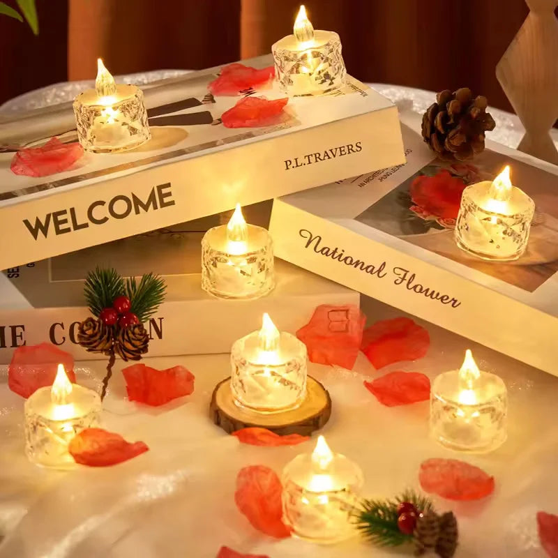 Crystal LED Flameless  Candles 4/8/16Pcs