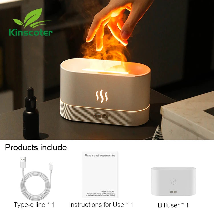 Flame Aroma Diffuser- Led Fire Effect Humidifier