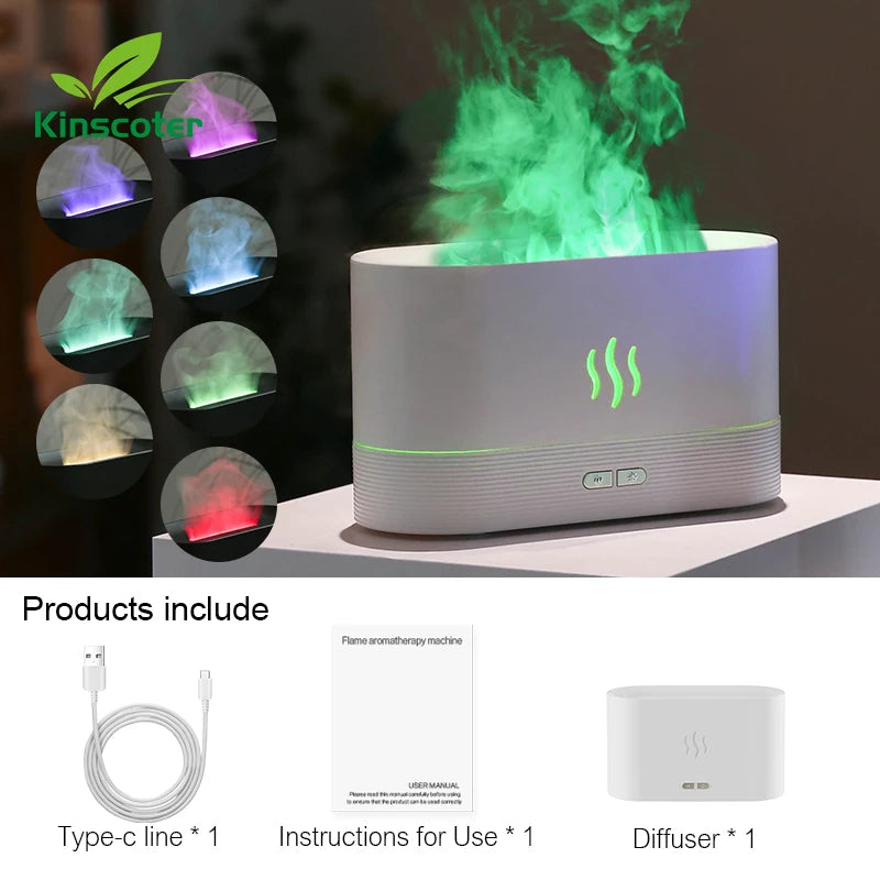 Flame Aroma Diffuser- Led Fire Effect Humidifier