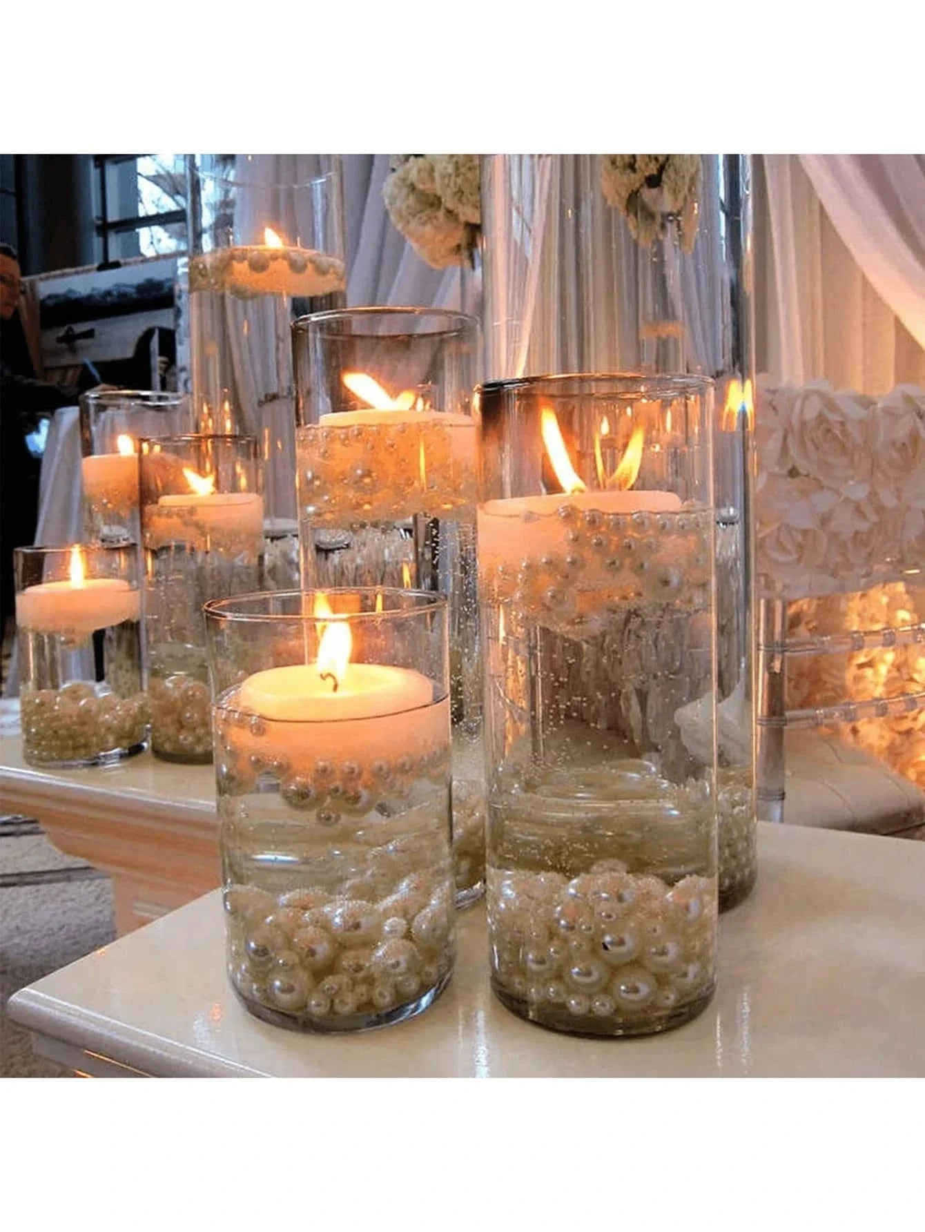 Elegant Clear Glass Candle Holder (Candles Not Included)
