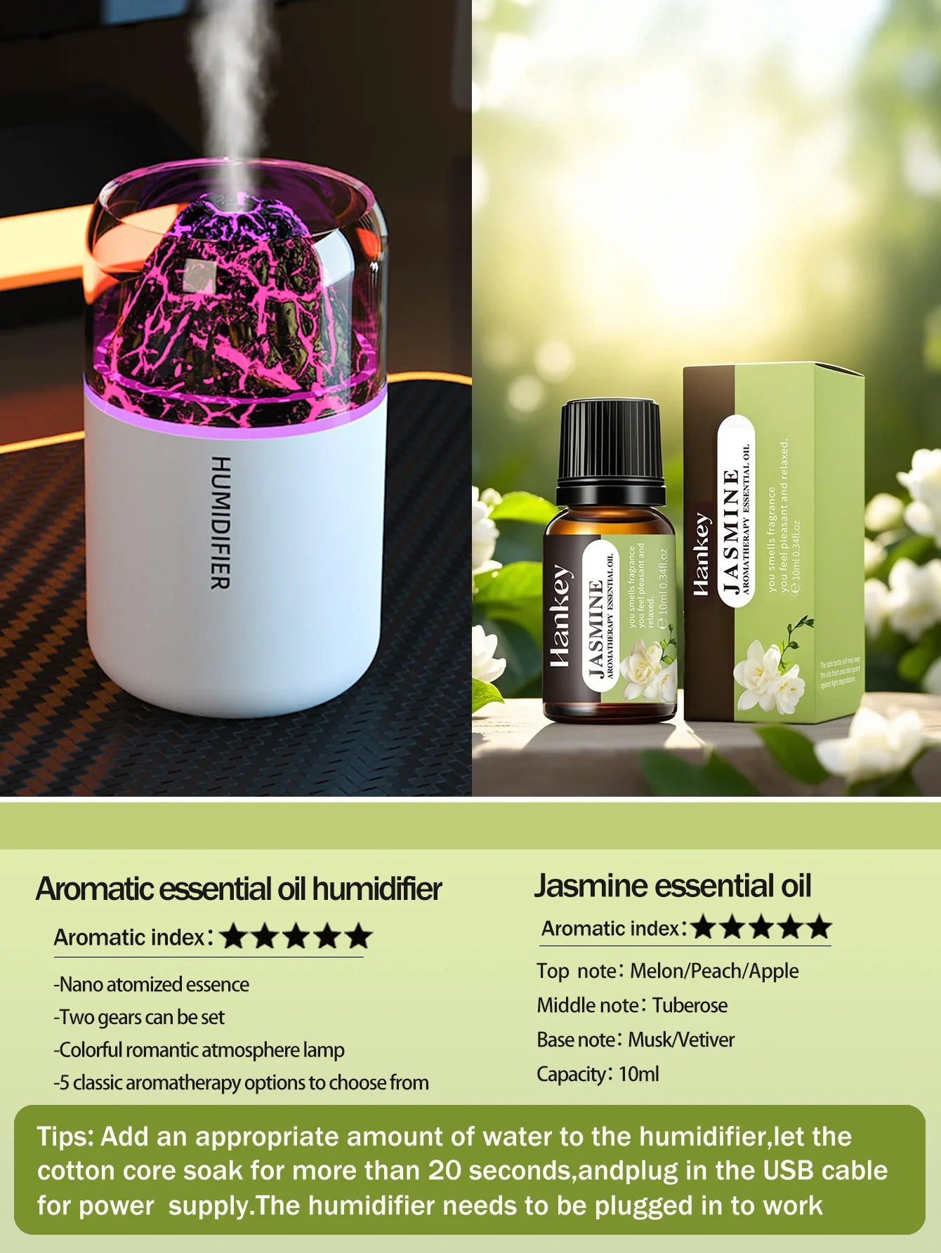 Crystal Flame Aroma Humidifier diffuser