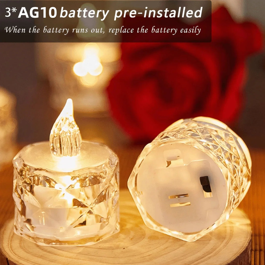Crystal LED Flameless  Candles 4/8/16Pcs