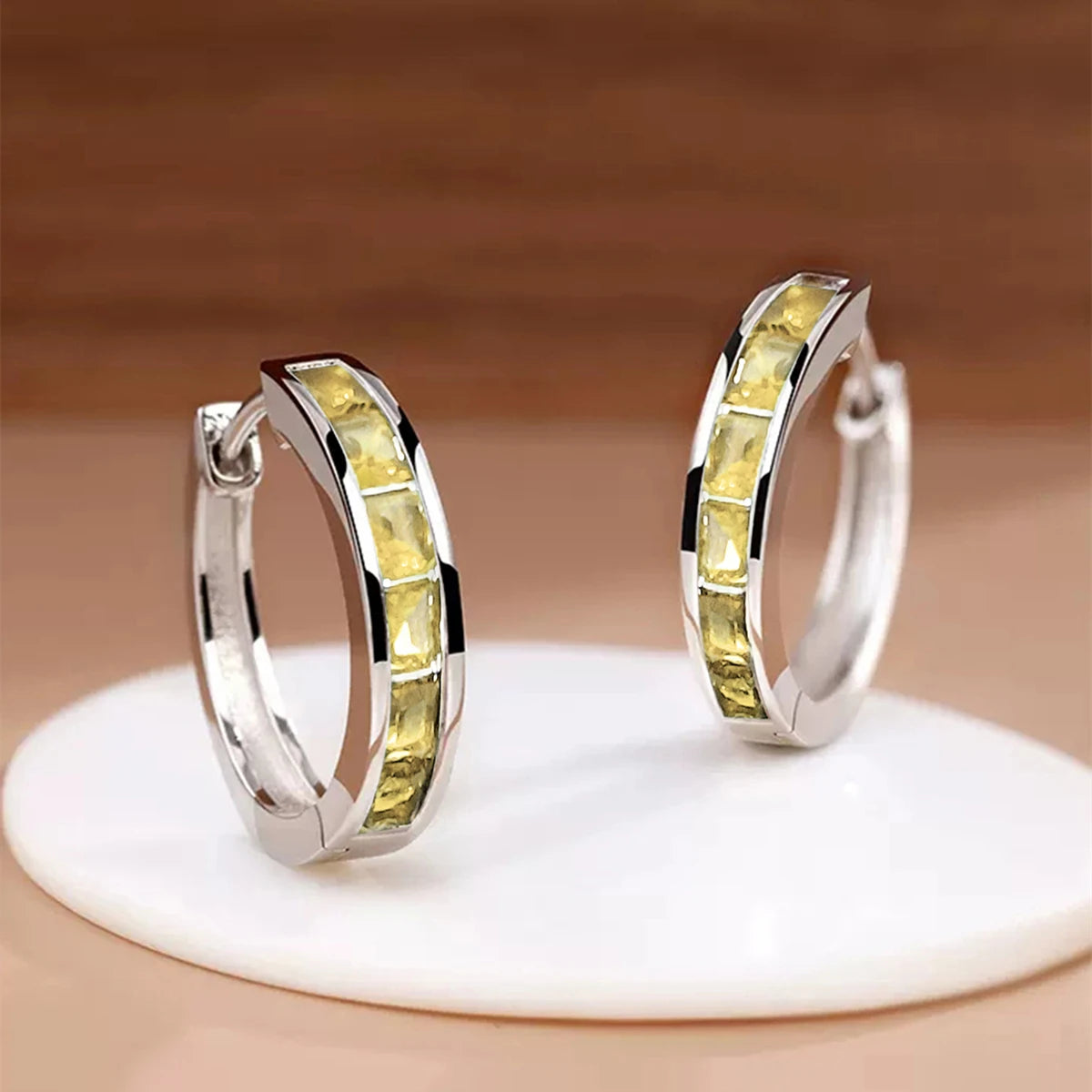 Celeste Crystal Hoops Earrings