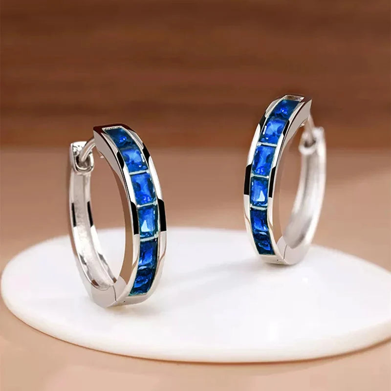 Celeste Crystal Hoops Earrings