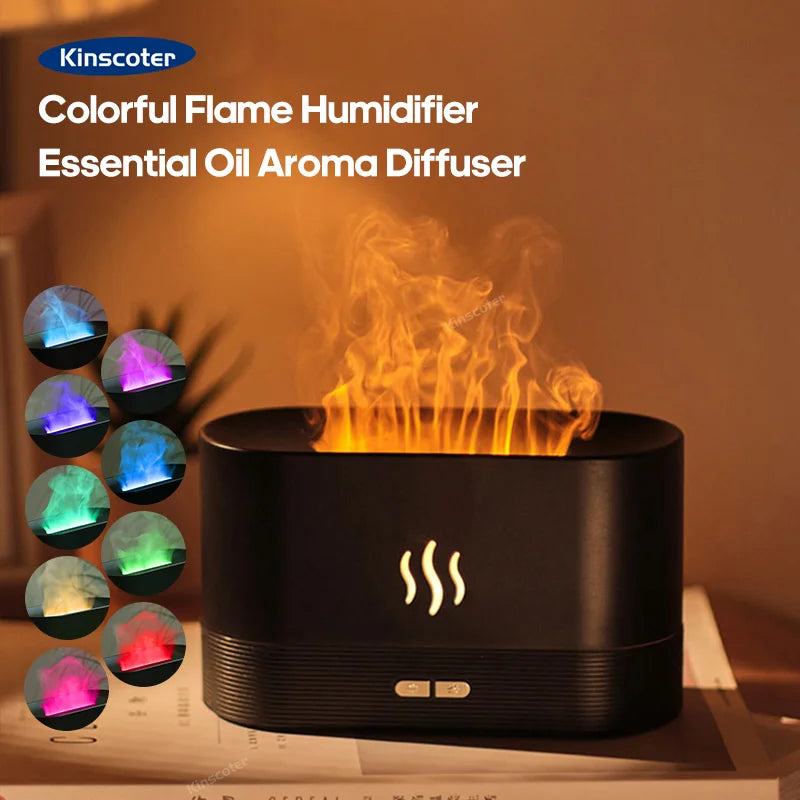 Flame Aroma Diffuser- Led Fire Effect Humidifier