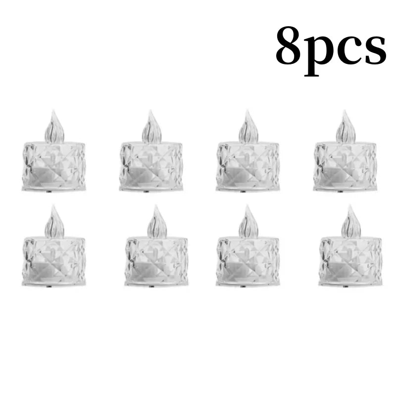 Crystal LED Flameless  Candles 4/8/16Pcs
