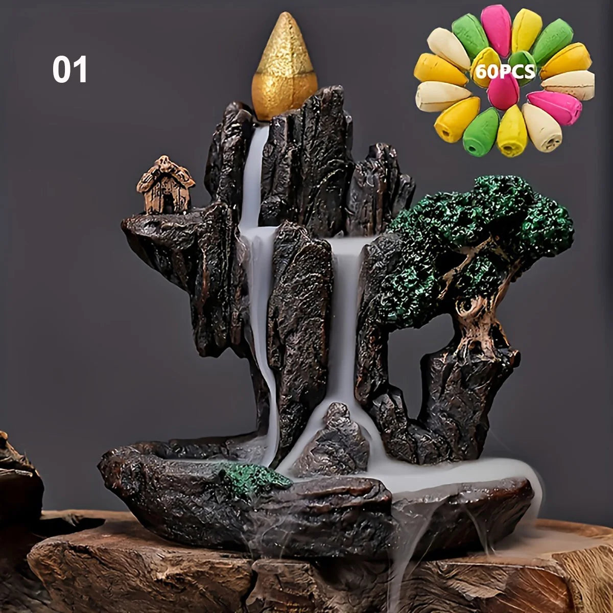 Mountain Waterfall Backflow Incense Burner