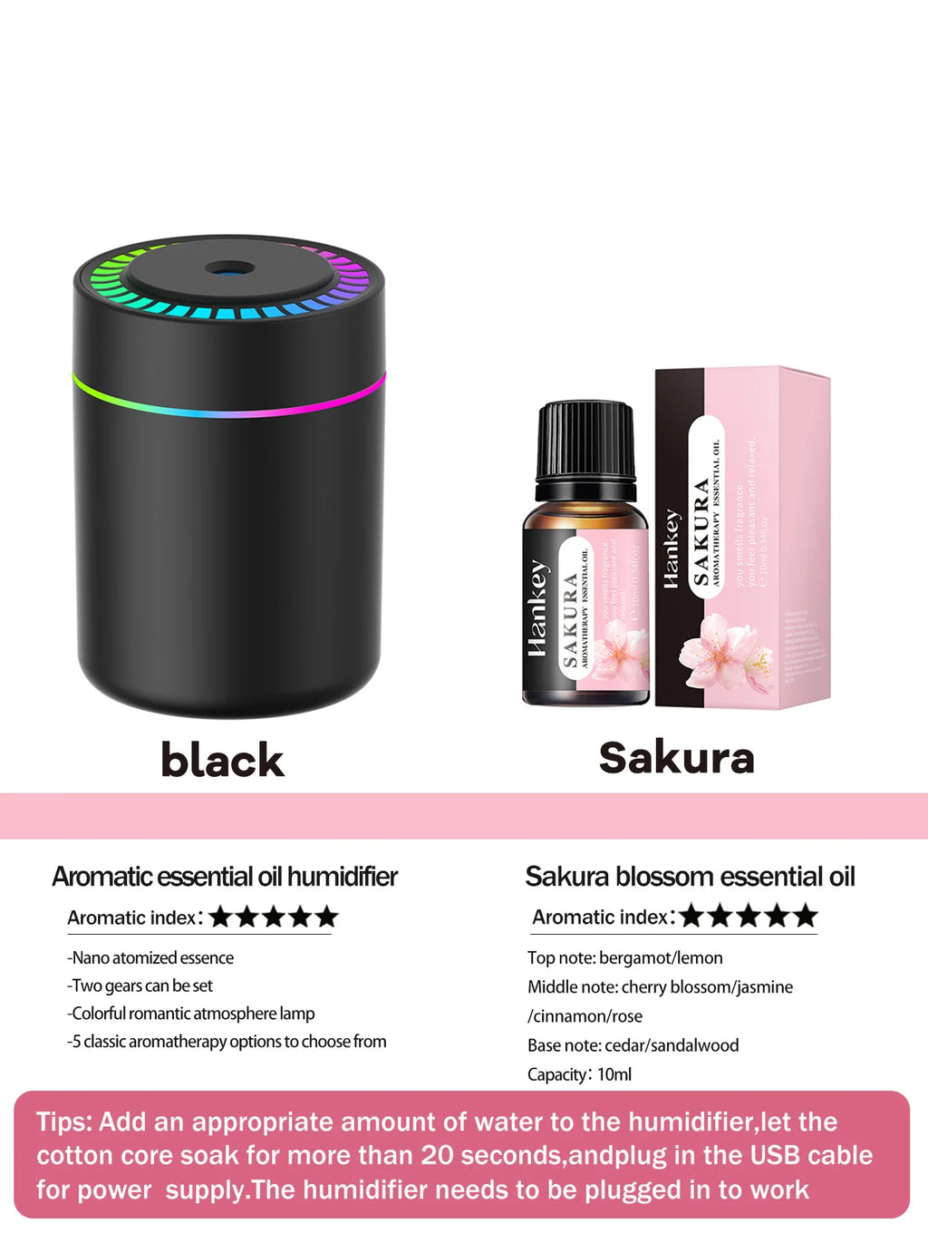 180ml Aromatherapy diffuser LED 7 color light