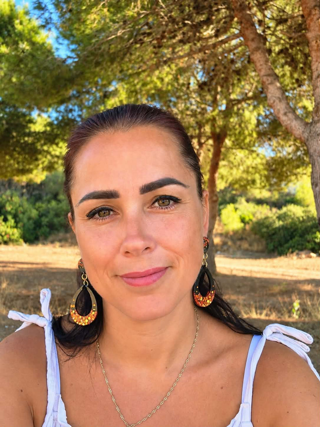 Autumn Ember Teardrop Earrings