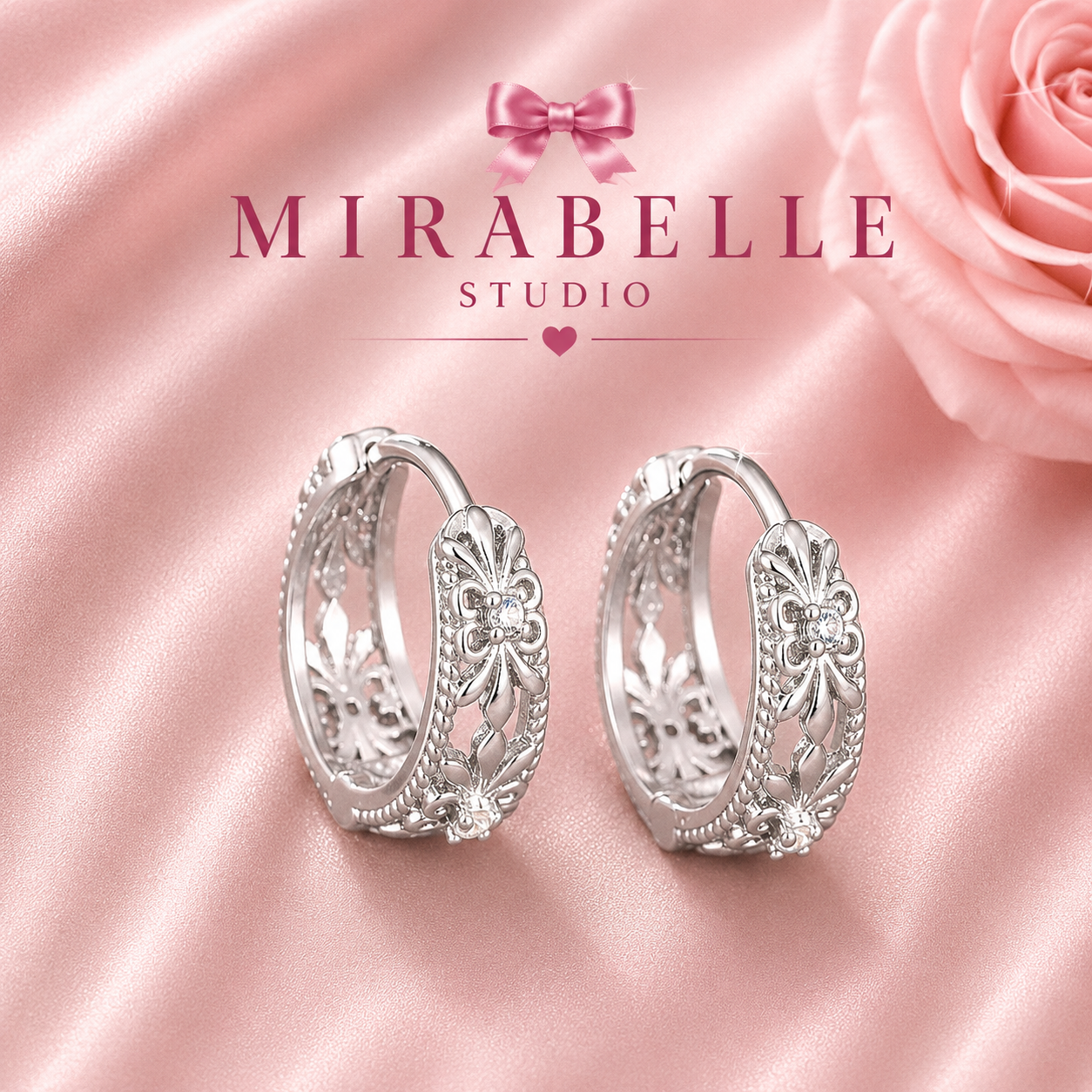 Golden Fleur Hoops Earrings