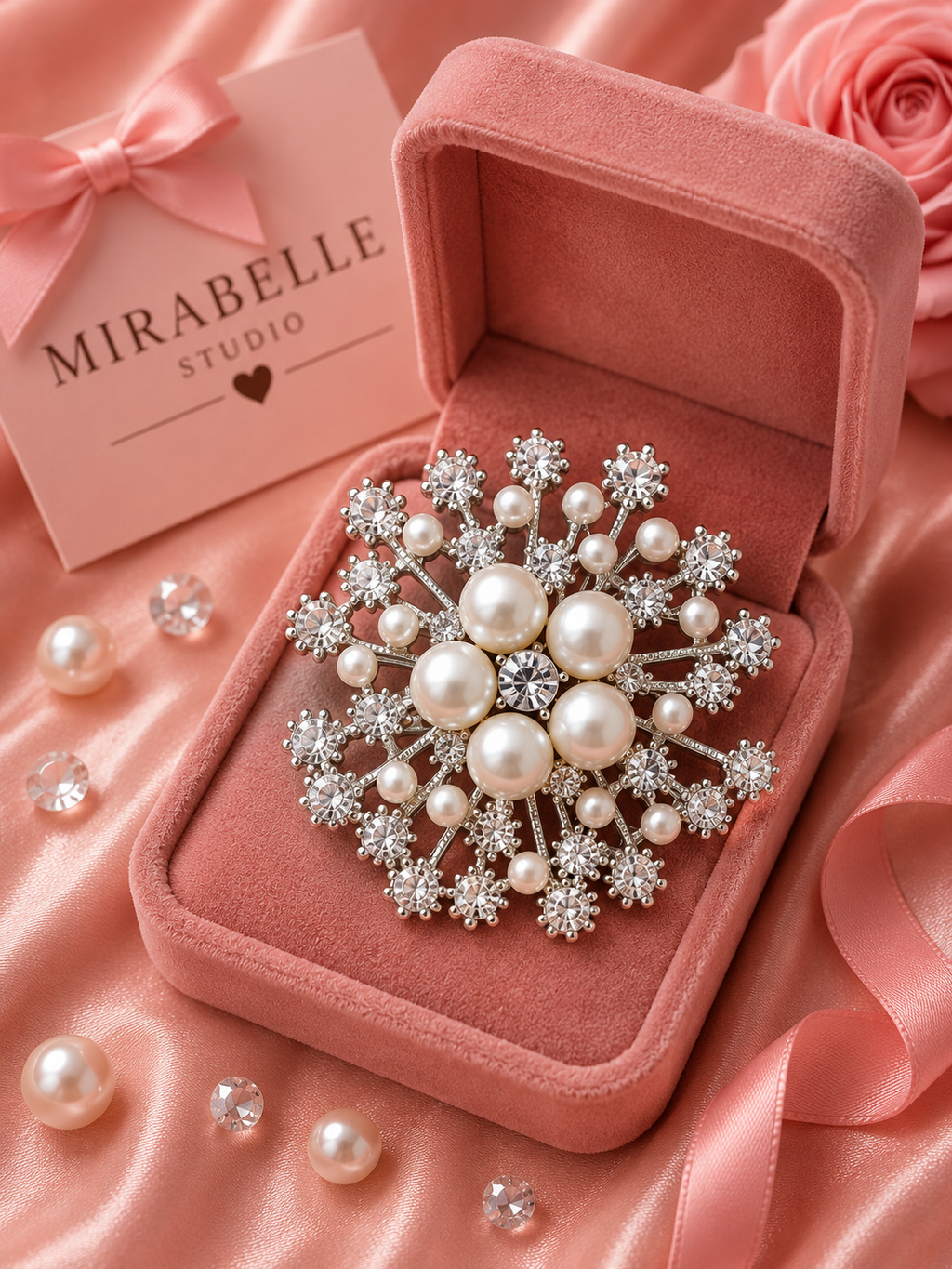 Crystal Flower Brooch