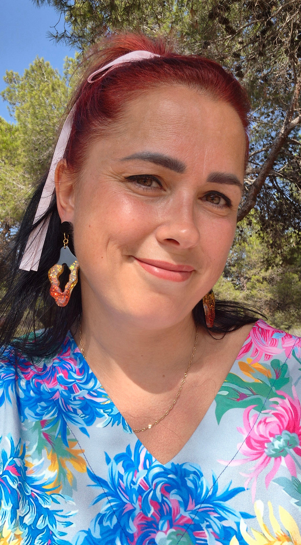 Sunset Blaze – Handmade Resin Earrings