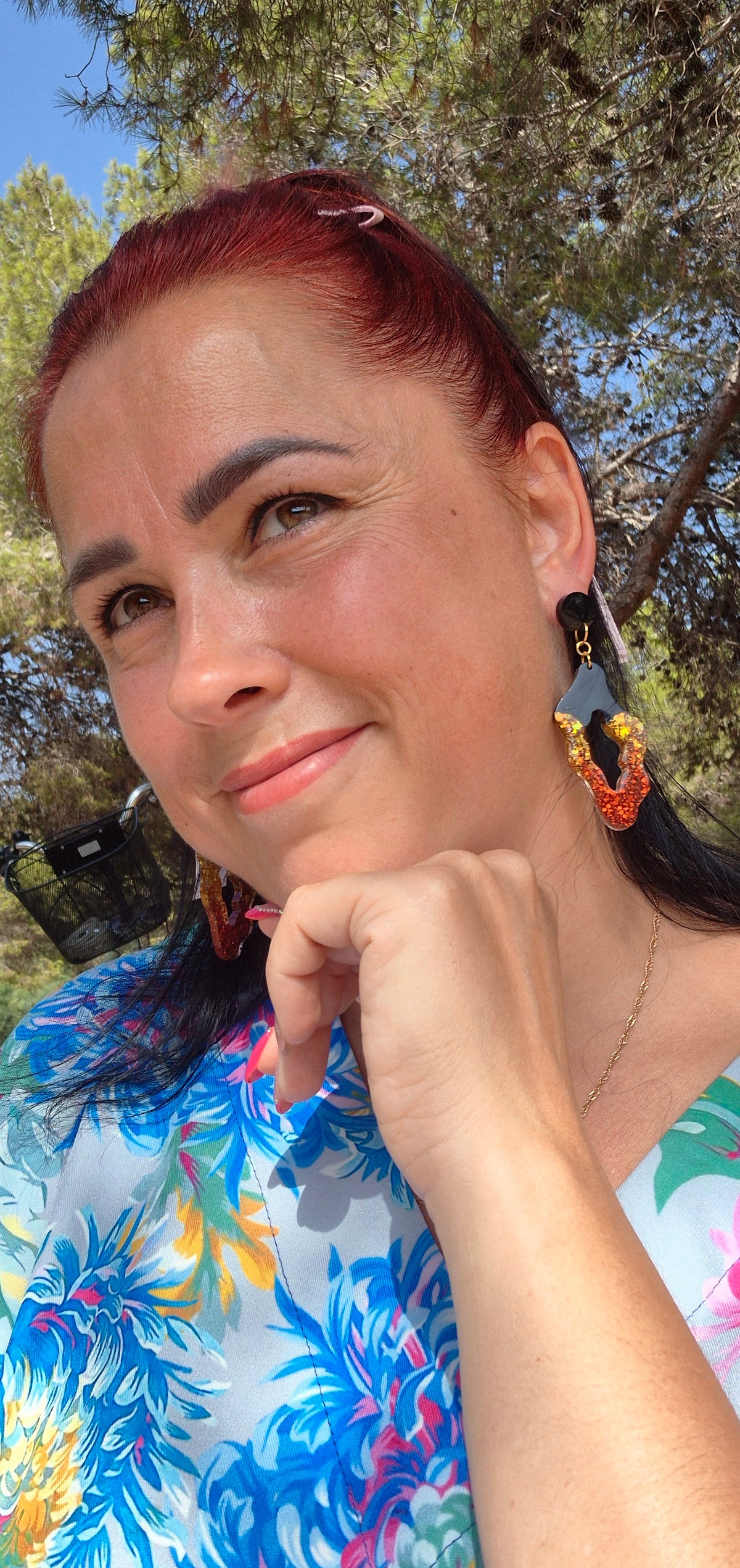 Sunset Blaze – Handmade Resin Earrings