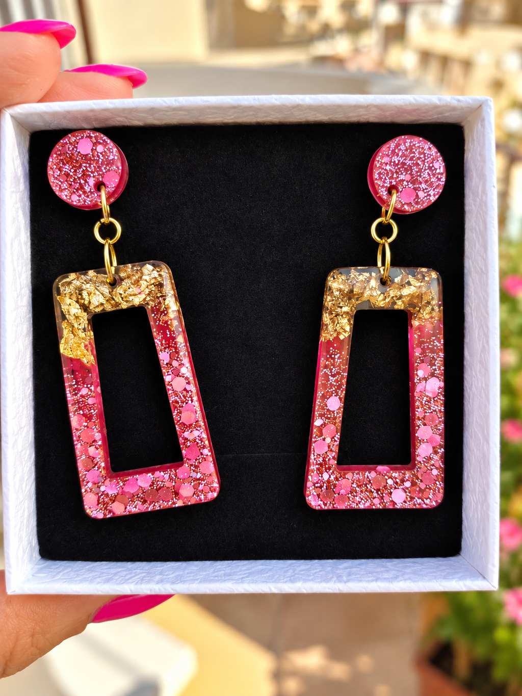 Rosé Gold Sparkle Earrings