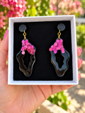 Midnight Blush Statement Resin Earrings