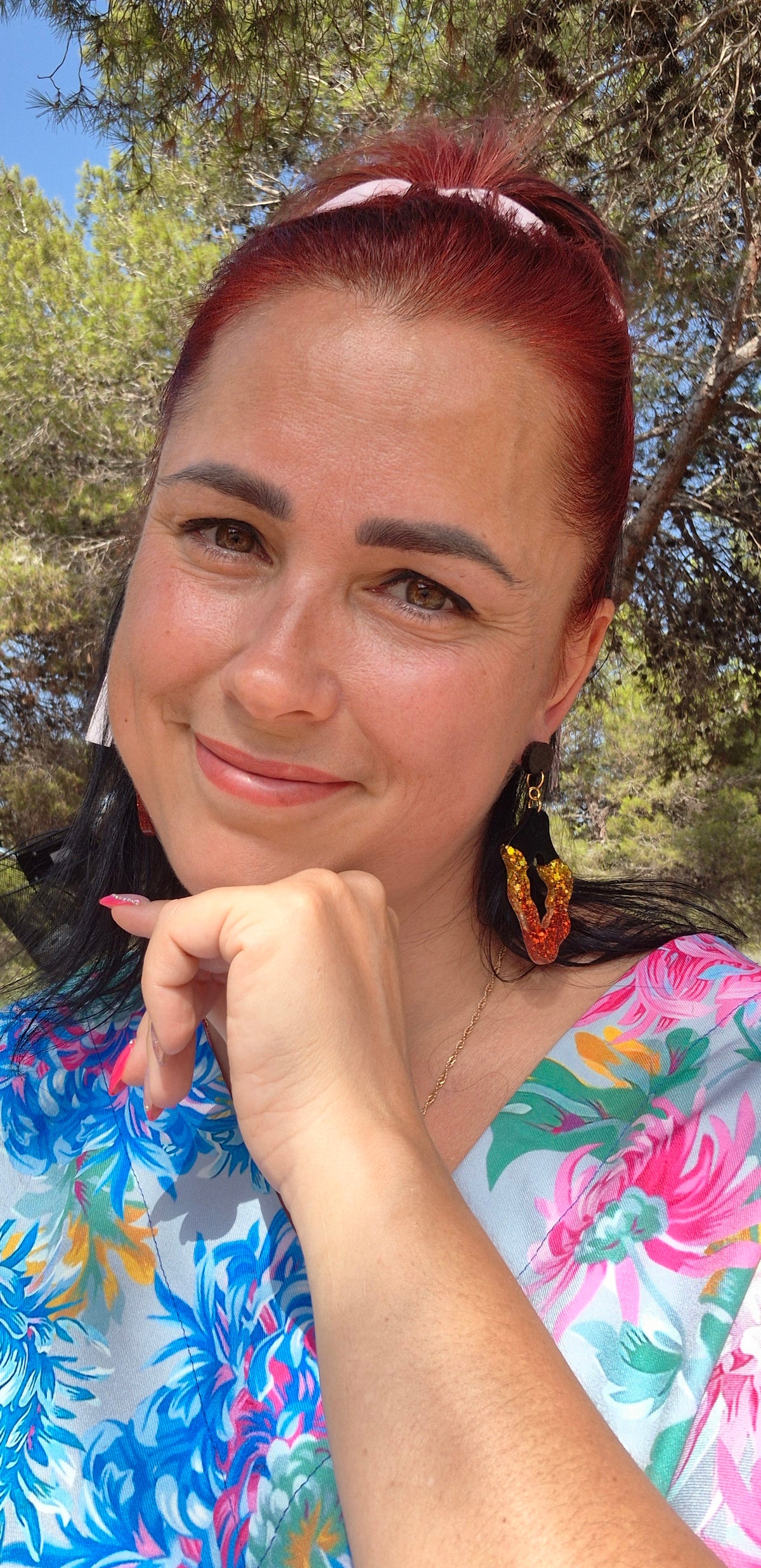 Sunset Blaze – Handmade Resin Earrings